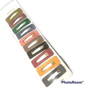 2 Inch Hair Clips, 10 pack, Metal and Acrylic, New in Package